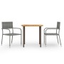 Juego de comedor de jardín 3 pzas ratán sintético gris de vidaXL, Conjuntos de jardín - Ref: Foro24-3072488, Precio: 194,70 €...