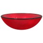 Lavabo de vidrio templado rojo 42x14 cm de vidaXL, Lavabos - Ref: Foro24-345266, Precio: 55,07 €, Descuento: %