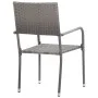 Juego de comedor de jardín 3 pzas ratán sintético gris de vidaXL, Conjuntos de jardín - Ref: Foro24-3072488, Precio: 183,41 €...
