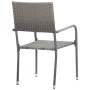 Juego de comedor de jardín 3 pzas ratán sintético gris de vidaXL, Conjuntos de jardín - Ref: Foro24-3072488, Precio: 194,70 €...