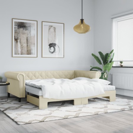 Sofá cama nido con colchón cuero sintético crema 90x200 cm de vidaXL, Camas y somieres - Ref: Foro24-3197729, Precio: 459,16 ...