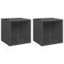 Muebles TV 2 uds madera contrachapada gris brillo 37x35x37 cm de vidaXL, Muebles TV - Ref: Foro24-805523, Precio: 25,97 €, De...