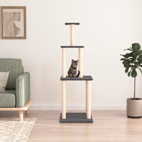 Rascador para gatos con postes de sisal gris oscuro 149 cm en Mobiliario para gatos | Comprar online en Foru.es