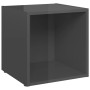 Muebles TV 2 uds madera contrachapada gris brillo 37x35x37 cm de vidaXL, Muebles TV - Ref: Foro24-805523, Precio: 25,97 €, De...