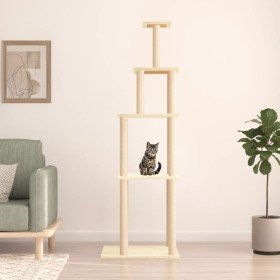 Rascador para gatos con postes de sisal color crema 183 cm en Mobiliario para gatos | Comprar online en Foru.es