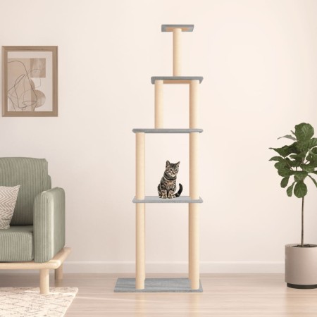 Rascador para gatos con postes de sisal gris claro 183 cm en Mobiliario para gatos | Comprar online en Foru.es