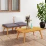 3-piece garden furniture with solid acacia wood cushions by vidaXL, Modular outdoor sofas - Ref: Foro24-316265, Price: 151,37...