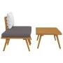 3-piece garden furniture with solid acacia wood cushions by vidaXL, Modular outdoor sofas - Ref: Foro24-316265, Price: 151,37...