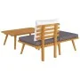 3-piece garden furniture with solid acacia wood cushions by vidaXL, Modular outdoor sofas - Ref: Foro24-316265, Price: 151,37...