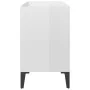 Mueble de TV con patas de metal blanco brillante 69,5x30x50 cm de vidaXL, Muebles TV - Ref: Foro24-805938, Precio: 42,50 €, D...