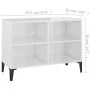 Mueble de TV con patas de metal blanco brillante 69,5x30x50 cm de vidaXL, Muebles TV - Ref: Foro24-805938, Precio: 42,50 €, D...