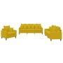 Juego de sofás con cojines 3 piezas terciopelo amarillo en Sofás | Comprar online en Foru.es