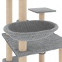 Rascador para gatos con postes de sisal gris claro 141 cm en Mobiliario para gatos | Comprar online en Foru.es