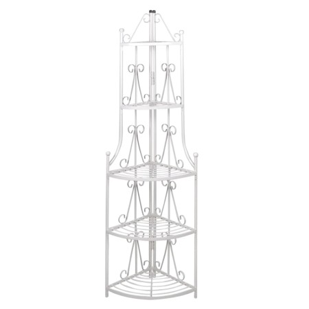 Estante De Planta De Esquina Blanco de vidaXL, Soportes para macetas - Ref: Foro24-40783, Precio: 61,59 €, Descuento: %