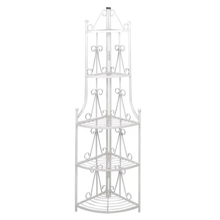 Estante De Planta De Esquina Blanco de vidaXL, Soportes para macetas - Ref: Foro24-40783, Precio: 74,87 €, Descuento: %