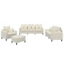Juego de sofás con cojines 4 piezas terciopelo crema en Sofás | Comprar online en Foru.es