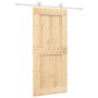 Puerta corredera con herrajes madera maciza de pino 90x210 cm de vidaXL, Puertas - Ref: Foro24-3203093, Precio: 202,59 €, Des...