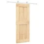 Puerta corredera con herrajes madera maciza de pino 80x210 cm by vidaXL, Doors - Ref: Foro24-3203091, Price: 209,22 €, Discou...