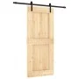 Schiebetür mit Beschlägen aus massivem Kiefernholz, 90 x 210 cm von vidaXL, Türen - Ref: Foro24-3202978, Preis: 186,23 €, Rab...
