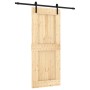 Puerta corredera con herrajes madera maciza de pino 85x210 cm de vidaXL, Puertas - Ref: Foro24-3202977, Precio: 182,44 €, Des...