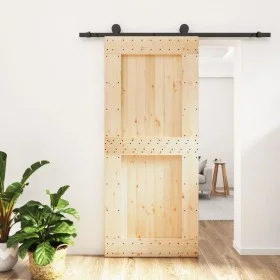 Puerta corredera con herrajes madera maciza de pino 90x210 cm de vidaXL, Puertas - Ref: Foro24-3203053, Precio: 207,18 €, Des...