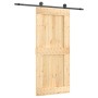 Puerta corredera con herrajes madera maciza de pino 90x210 cm de vidaXL, Puertas - Ref: Foro24-3203053, Precio: 193,70 €, Des...