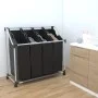 Clasificador de lavandería con 4 bolsas de color gris negro de vidaXL, Cestas para ropa - Ref: Foro24-240367, Precio: 37,97 €...