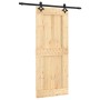 Puerta corredera con herrajes madera maciza de pino 85x210 cm de vidaXL, Puertas - Ref: Foro24-3203130, Precio: 194,64 €, Des...