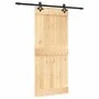 Puerta corredera con herrajes madera maciza de pino 90x210 cm de vidaXL, Puertas - Ref: Foro24-3203142, Precio: 185,21 €, Des...
