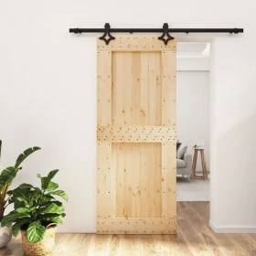 Sliding door with solid pine wood hardware 85x210 cm by vidaXL, Doors - Ref: Foro24-3203147, Price: 188,83 €, Discount: %