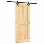 Schiebetür mit Beschlägen aus massivem Kiefernholz, 90 x 210 cm von vidaXL, Türen - Ref: Foro24-3203148, Preis: 200,64 €, Rab...