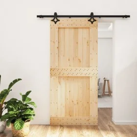 Puerta corredera con herrajes madera maciza de pino 95x210 cm by vidaXL, Doors - Ref: Foro24-3203149, Price: 195,06 €, Discou...