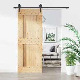 Puerta corredera con herrajes madera maciza de pino 80x210 cm de vidaXL, Puertas - Ref: Foro24-3203204, Precio: 177,93 €, Des...