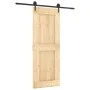 Puerta corredera con herrajes madera maciza de pino 80x210 cm de vidaXL, Puertas - Ref: Foro24-3203204, Precio: 177,93 €, Des...