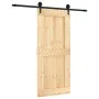 Puerta corredera con herrajes madera maciza de pino 90x210 cm de vidaXL, Puertas - Ref: Foro24-3203239, Precio: 188,09 €, Des...