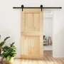Puerta corredera con herrajes madera maciza de pino 95x210 cm de vidaXL, Puertas - Ref: Foro24-3203240, Precio: 187,04 €, Des...