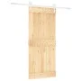 Schiebetür mit Beschlägen aus massivem Kiefernholz 90x210 cm von vidaXL, Türen - Ref: Foro24-3203257, Preis: 191,53 €, Rabatt: %