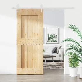 Puerta corredera con herrajes madera maciza de pino 85x210 cm de vidaXL, Puertas - Ref: Foro24-3203262, Precio: 198,92 €, Des...