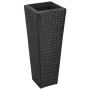 Conjunto de arriates de ratán sintético negro 3 piezas de vidaXL, Maceteros y jardineras - Ref: Foro24-40534, Precio: 87,39 €...