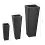 Conjunto de arriates de ratán sintético negro 3 piezas de vidaXL, Maceteros y jardineras - Ref: Foro24-40534, Precio: 87,39 €...