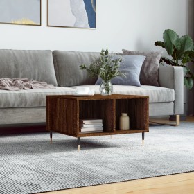 Mesa de centro madera contrachapada marrón roble 60x50x36,5 cm de vidaXL, Mesas de centro - Ref: Foro24-830539, Precio: 45,23...