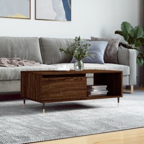 Mesa de centro madera contrachapada marrón roble 90x50x36,5 cm de vidaXL, Mesas de centro - Ref: Foro24-830563, Precio: 62,96...