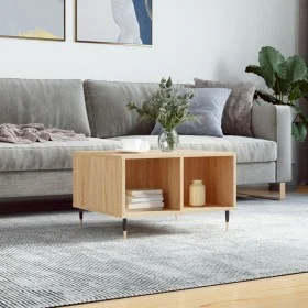 Mesa de centro madera contrachapada roble Sonoma 60x50x36,5 cm de vidaXL, Mesas de centro - Ref: Foro24-830535, Precio: 43,50...