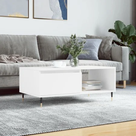 Mesa de centro madera contrachapada blanco 90x50x36,5 cm de vidaXL, Mesas de centro - Ref: Foro24-830556, Precio: 64,18 €, De...