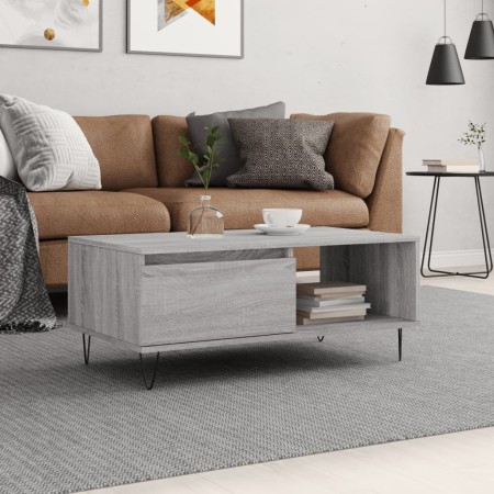Mesa de centro madera contrachapada gris Sonoma 90x50x36,5 cm de vidaXL, Mesas de centro - Ref: Foro24-830570, Precio: 63,07 ...