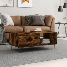 Mesa de centro madera contrachapada roble ahumado 90x50x36,5 cm de vidaXL, Mesas de centro - Ref: Foro24-830569, Precio: 61,0...