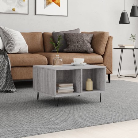 Mesa de centro madera contrachapada gris Sonoma 60x50x36,5 cm de vidaXL, Mesas de centro - Ref: Foro24-830546, Precio: 44,19 ...