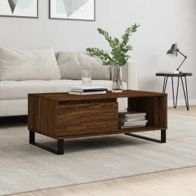 Mesa de centro madera contrachapada marrón roble 90x50x36,5 cm de vidaXL, Mesas de centro - Ref: Foro24-830579, Precio: 63,31...