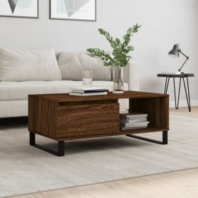 Mesa de centro madera contrachapada marrón roble 90x50x36,5 cm de vidaXL, Mesas de centro - Ref: Foro24-830579, Precio: 63,69...