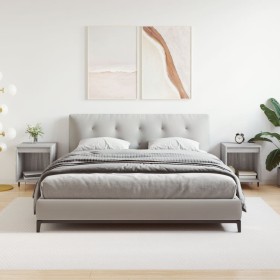 Mesita de noche 2 uds madera ingeniería gris Sonoma 40x35x50 cm de vidaXL, Mesitas de noche - Ref: Foro24-830713, Precio: 48,...
